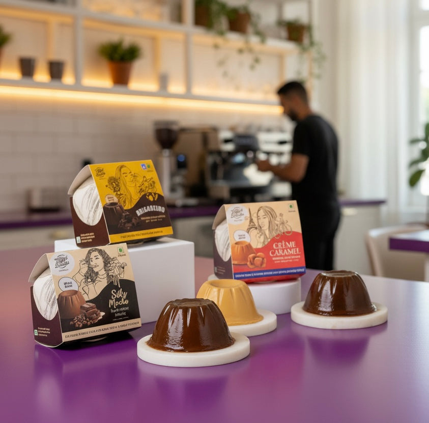 Mix Pudding Box of 4 pudding (Creme Caramel, Brigadeiro, Bulbul & Silky Mocha)