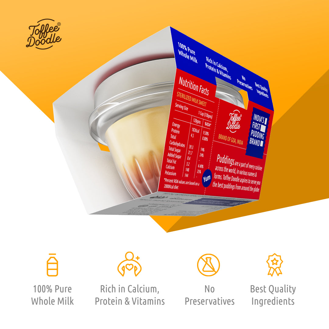 toffee doodle creme caramel pudding front of pack