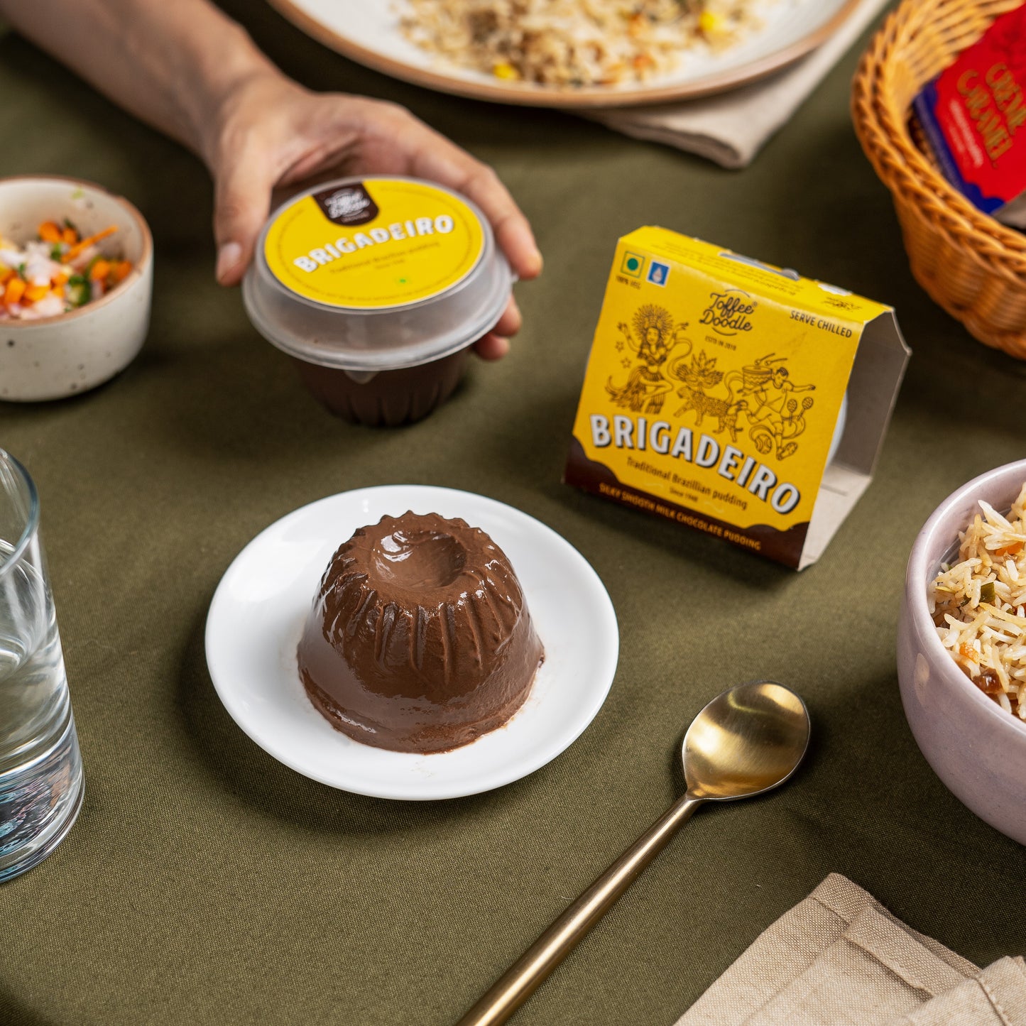 Toffee Doodle brigadeiro chocolate pudding box and pack