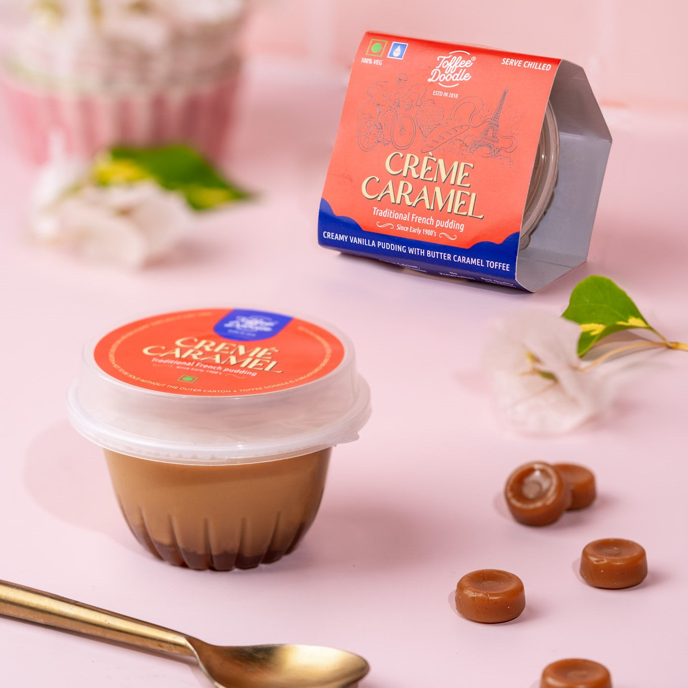 toffee doodle creme caramel pudding packet