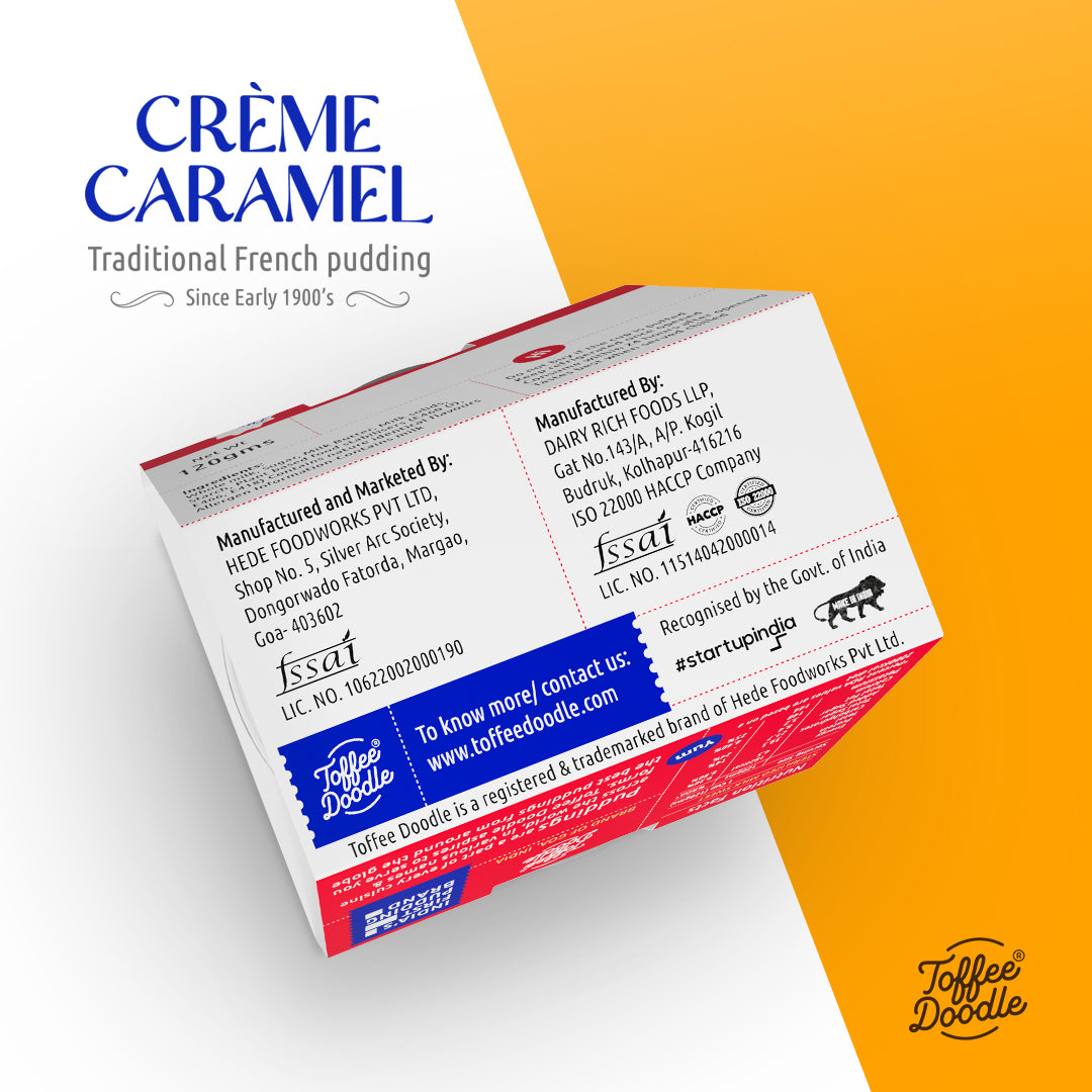toffee doodle creme caramel pudding manufacturing information